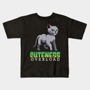 Russian Blue - Cuteness Overload - Cute Kawaii Cat Kids T-Shirt